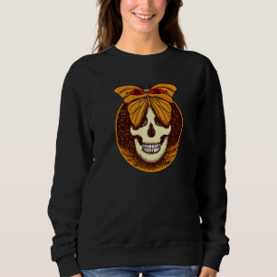 Sweatshirt Papillon de nuit crâne squelette gothique Goblinco