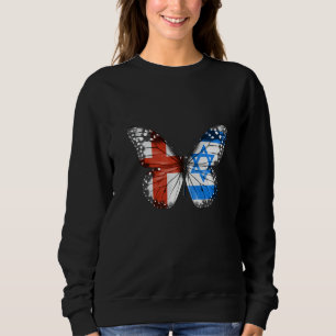 Sweatshirt Papillon du drapeau israélien anglais