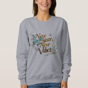 Sweatshirt Papillon Éthéré "Nouvelle Année, Nouvelles Vibrati