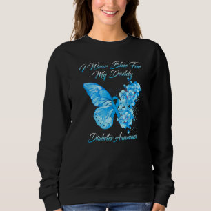 Sweatshirt Papillon Je Porte Du Bleu Pour Mon Papa Diabète Aw