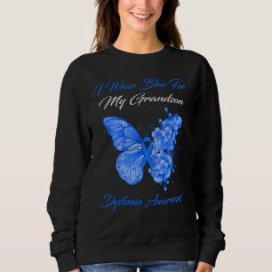 Sweatshirt Papillon Je Porte Du Bleu Pour Mon Petit-Fils Dyst