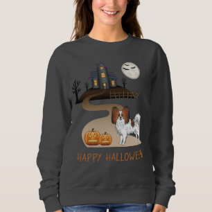 Sweatshirt Papillon Sable Rouge et Maison Hantée d'Halloween