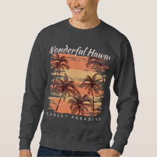 Sweatshirt Paradis du Surf Hawaï Merveilleux Coucher de Solei