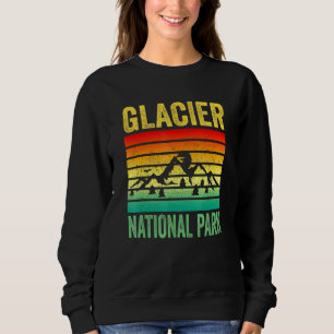 Sweatshirt Parc national des Glaciers Montana Retro Sunset So