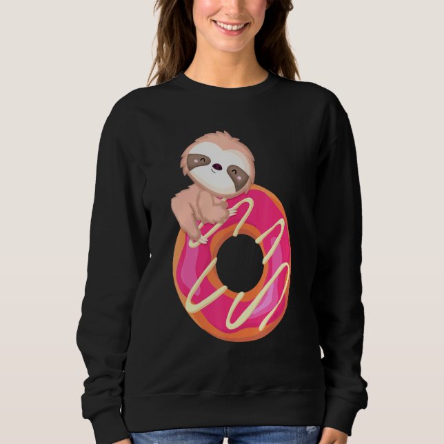 Sweatshirt Paresseux Bébé Sur Beignet (Devant)
