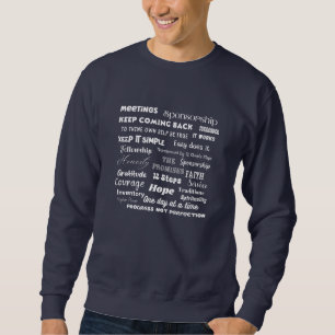 Sweatshirt Paroles et slogans de rétablissement en 12 étapes