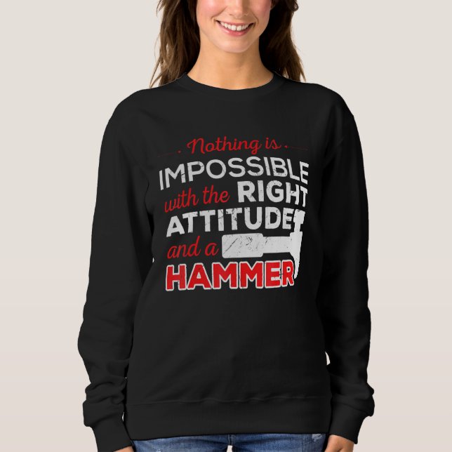 Sweatshirt Pas Impossible Attitude Marcheur de construction (Devant)