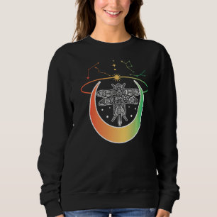 Sweatshirt Pastel Goth Dragonfly Crescent Moon Constellation