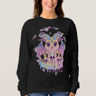 Sweatshirt Pastel Goth Krampus Cat Cute Déplaisant Devil Cat