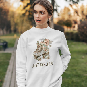 Sweatshirt Patins à rouleaux Vintage Floral Pastel