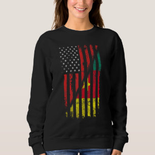 Sweatshirt Pavillon Camerounais Américain Style Rétro Usa Cam