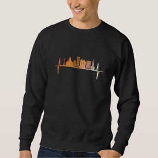 Sweatshirt Paysage urbain de Buffalo au rythme rétro vintage