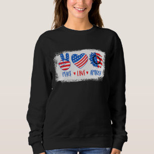Sweatshirt Peace Love America 4 juillet Sunflower American