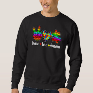 Sweatshirt Peace Love Autism Poppin Sensibilisation sur l'aut