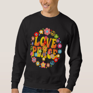 Sweatshirt Peace Sign Love 1960s 1970s Tie Dye Hippie Super