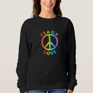 Sweatshirt Peace Sign Love Rainbow 60s les années 70 Hippie F