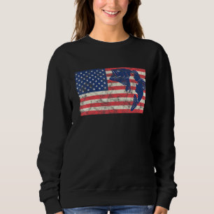 Sweatshirt Pêche 4 juillet Drapeau