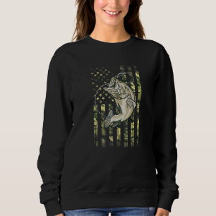 Sweatshirt Pêche Camouflage US Drapeau américain basse Poisso