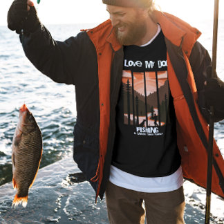 Sweatshirt Pêche papa chien d'aventure coucher de soleil
