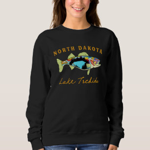 Sweatshirt Pêcheur North Dakota Lake Tschida Fisher Walleye