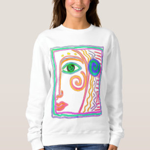 Sweatshirt Peinture solaire Abstraite colorée à porter