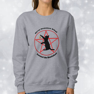 Sweatshirt Pentagramme rouge chat noir en cercle Summon Banis
