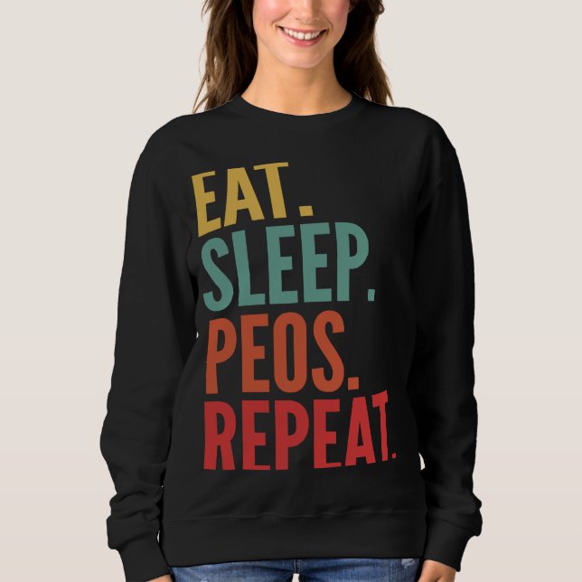 Sweatshirt Peos Crypto Manger Sleep Peos Répéter (Devant)