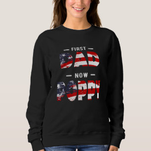 Sweatshirt Père des hommes - Premier papa maintenant Poppy Pa