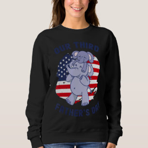 Sweatshirt Père Fille Fils Bébé Éléphant Notre Troisième Père