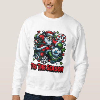 Sweatshirt Père Noël Kicking Soccer Ball Noël