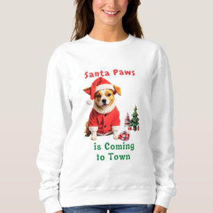 Sweatshirt Père Noël Paws vient à Town Festive Pet