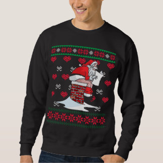 Sweatshirt Père Noël Pooping Down Chimney Douleur moche de No