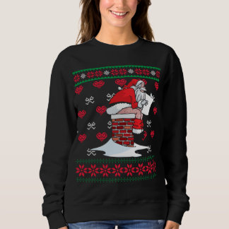 Sweatshirt Père Noël Pooping Down Chimney Douleur moche de No