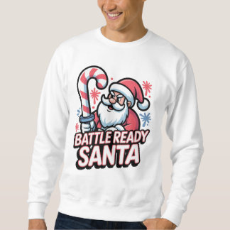 Sweatshirt Père Noël prêt à la bataille — Épée de bonbon de N
