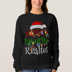 Sweatshirt Père Noël Realtor Favori Noël Santa Hat Light