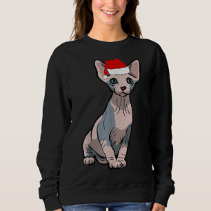 Sweatshirt Père Noël Sphynx Chat Noël Pyjama Drôle Noël Cadea
