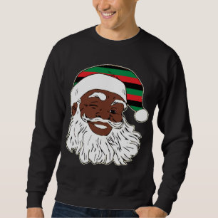 Sweatshirt Père Noël Winking Casquette du drapeau panafricain