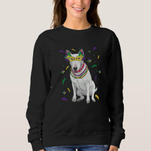 Sweatshirt Perles et Masque Bull Terrier Mardi Gras Chien Mam