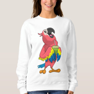 Sweatshirt Perroquet et noix de coco avec paille à boire