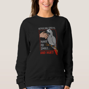 Sweatshirt Perroquet gris Africain En Colère Ironie Dire Bir
