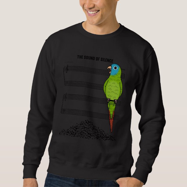 Sweatshirt Perroquet Musicien I Son Du Silence I Conure à cou (Devant)