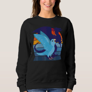 Sweatshirt Perroquet Rétro I Dragon ailé I Perroquetlet Bleu
