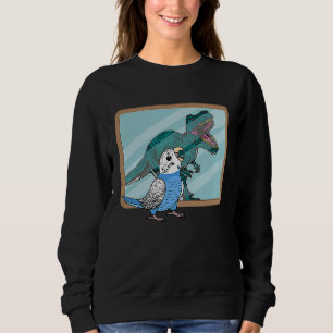 Sweatshirt Perroquet & Rex réflexion I Blue Budgie Perruche o