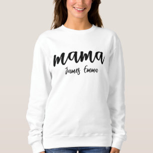 Sweatshirt personnalisé pour maman avec le nom de 