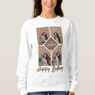 Sweatshirt Personnalisé Simple Anniversaire Élégant Collage P