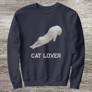 Sweatshirt Personnalisé Stylé Mignon Drôle Chat Amoureux Navy