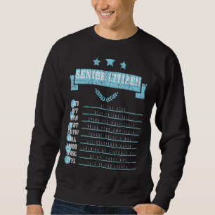 Sweatshirt Personnes âgées Citoyens seniors Textes Codes déso