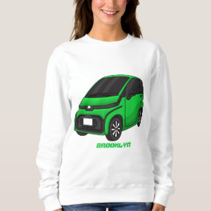 Sweatshirt Petite voiture verte mignonne de taille micro