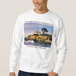 Sweatshirt Phare de point de batterie, ville en croissant la