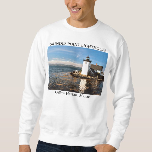 Sweatshirt Phare de point de Grindle, port Maine de Gilkey (Devant)